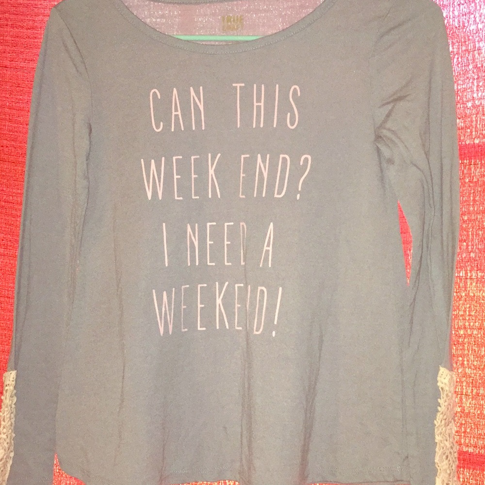 Tru craft: teal blue graphic shirt